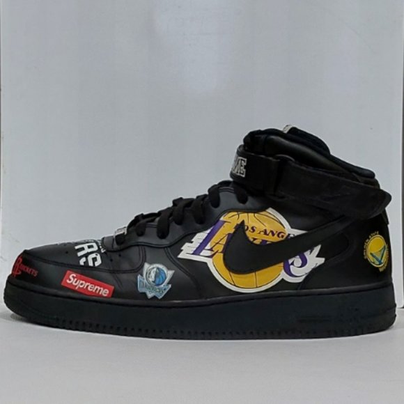 ?ICONIC? Nike Air Force 1 Mid Supreme NBA Black main image 14